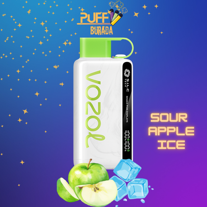 vozol star 12000 puff sour apple ıce puffburada